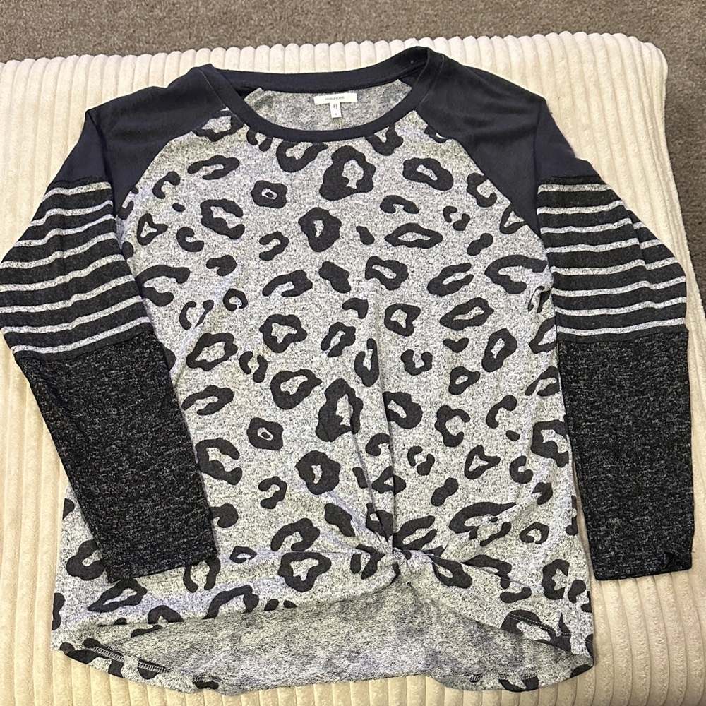Leopard Print Shirt with Black Accents
